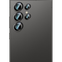 Galaxy Uyumlu S24 Ultra Caseworld Alloy Serisi Oleofobik Anti Reflective Kamera Lens Koruyucu Siyah