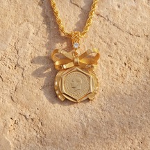 Altın Kaplama Çeyrek Altınlı Kolye 45 Cm Bnd-200