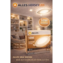 Alles 18w 4000k Sıva Altı Yuvarlak Led Panel Diğer