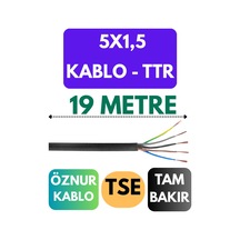 Öznur 5x1,5 Ttr Kablo Metre Seçenekli Siyah - 19 Metre