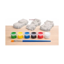 Ehobici Taş Boyama Seti Yarış Arabaları 6 Renk Akrilik Boya 5ml + Fırça