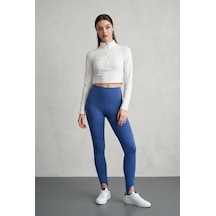 Madmext İndigo Form Fit Premium Scuba Füzo Tayt Mg2793 mavi