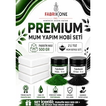 Premium Mum Yapım Hobi Seti - Parafin Wax 500 Gr - 2'li Toz Mum Boyası Seti - Yeşil, Siyah Bkfabpw5002ys Karışık