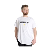 Mode Xl Büyük Beden Erkek T-Shirt Nespect 23131 Beyaz 001