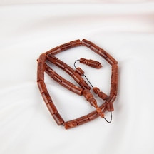 Kadim Katalin - Eski Baston Obje Kesme Kesim 6.5x11mm Tesbih -mustafa Hayva Usta İşi Kahverengi