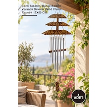 1 Adet Bambu Metal Rüzgar Çanı Çanlı Tasarım, Bahçe Balkon Veranda Dekoru, Wind Chime Repot-4 17x50 Cm
