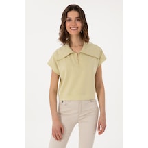 U.S. Polo Assn. Kadın Haki Modal Karışımlı  Polo Yaka Tişört 50300738-VR183