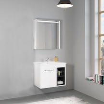 Denko Latte 65 Cm Mdf Beyaz Banyo Dolabı Takımı Beyaz
