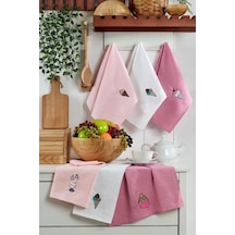 Veramoni Gelato 6'lı Mutfak Kurulama Bezi 40x60cm Mutfak Havlusu Pamuklu - Pudra