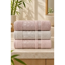 Bamboo Garden Bambu Pamuk Karışımlı El Yüz Havlusu 50x90 Cm 3 Lü Set - Rose Harmony Çok Renkli
