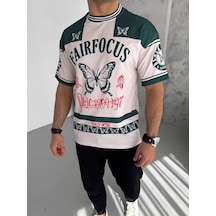 Erkek Dijital Baskılı Tshirt - Mavi 001