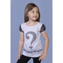 Toontoy Kids Toontoy Kız Çocuk Nakışlı Taş İşlemeli Tişört Gri Melanj Toontoy Kids Toontoy Kız Çocuk Nakışlı Taş İşlemeli Tişört Gri Melanj