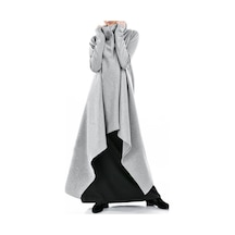 Barbora Günlük Yazlık Mevsimlik Salaş Panço Kadın Elbise 5110gri2