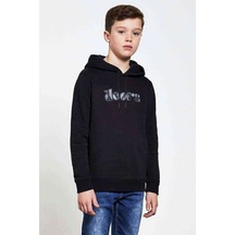 Tshirthane The Doors Silüet Logo Baskılı Unisex Çocuk Kapüşonlu Siyah Sweat Siyah