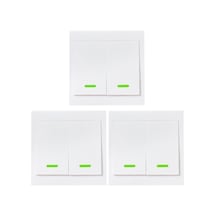 Padalink 3'lü Akıllı Ev Anahtarı - 433mhz Kablosuz Rf Kumanda İle Uzaktan Açma/kapama, 2 Kanallı Duvar Paneli