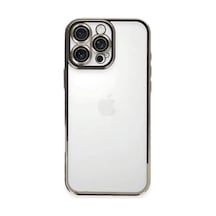 Apple iPhone Uyumlu  16 Pro Uyumlu Kılıf Lensli Silikon - Titanyum Gri