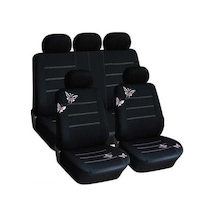 Novahub Aliexpress Koltuk Kılıfı Dileği, Siyah Kelebek Araba Aksesuarları Seti, Dört Mevsim Kullanım İçin Uygun