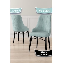 Canisa Neta Serisi 1.sınıf Babyface Kumaş Sandalye Siyah Gürgen Ayak 2 Adet Su Yeşili Sandalye Sandalye Su Yeşili Ayakları Siyah