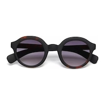 Okkia Lauro Yuvarlak Siyah Havana Unisex Güneş Gözlüğü Siyah Grad
