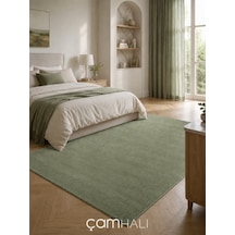 Eko Halı Zen 01 Green Hav Toz Vermez Yumuşak Dokulu Salon Halısı Oturma Odası Halısı Yatak Odası Halısı Çocuk Odası Halısı Koridor Halısı Mutfak Halısı Modern Makine Halısı Yeşil