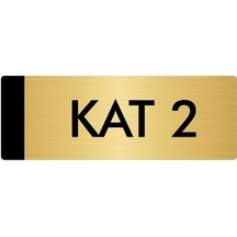 Metal Yönlendirme Levhası, Departman Kapı Isimliği Kat 2 5x20 Cm Altın Renk