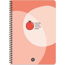 Hisli Şeyler A4 Kareli Spiralli Defter - Düşünüyorum Öyleyse Narım Çok Renkli