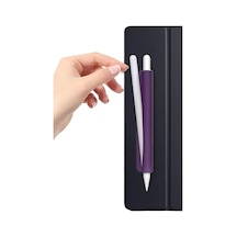 Tüm Stylus Kalemlere Ve Normal Kalemlere Uyumlu Yapışkanlı Silikon Kalem Tutucu Mor 165-Koyu Yeşil