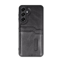 Newface - 368 - Samsung Galaxy A35 5g Kılıf Sara Kartvizitli Deri Kılıf - Concepta - - Siyah Sıyah