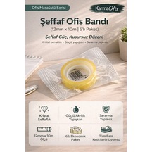 Şeffaf Ofis Bandı 12mm X 10m 6 Lı Paket Güçlü Yapışkanlı Kristal Bant