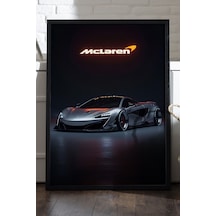 Mclaren 570s Siyah Ahşap Çerçeveli Poster, Dekoratif Araba Duvar Tablosu