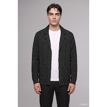 Defacto Standart Fit Ceket Yaka Cepli Triko Basic Hırka H8974ax26aubk81 Siyah-bk81