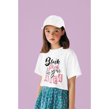 Sevbano Black Pink In Your Area Baskılı Unisex Müzik Grubu Çocuk Tişört Beyaz