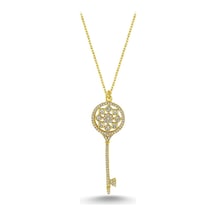Taşlı Büyük Anahtar Kolye (498176100)