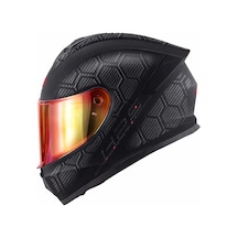 Gıvı 50.x Snake Mat Karbon Kask Kırmızı Vizör Tek Renk