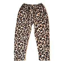 Kadın Polar Pijama Altı Termal Özellikli Leopar Desen Büyük Beden Ev Giyim Cepsiz Çok Renkli