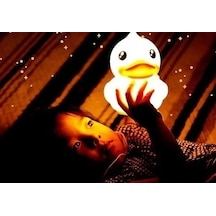 Sevimli Ördek Gece Lambası Dokunmatik Sensörlü Renkli Çocuklar Için Usb Şarjlı İthal Ürün Çok Renkli