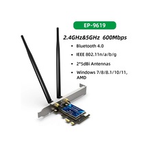 Edup 600mbps Wıfı Pcı Express Ağ Kartı 2.4g/5ghz Kablosuz Bluetooth Pcı-e Lan Ep-9619 Rusya Federasyonu