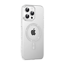 Joko Apple İphone 15 Pro Move Taşlı Magsafe Kapak - Natural Grey