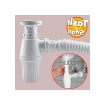 Sifon Körüklü Temizlenebilir Mutfak Ve Banyo Lavabo Gider Borusu, 38 Cm Plastik
