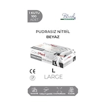 Nitril Beyaz Muayene Eldiveni L - 1 Paket 100 Lü