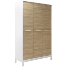 London 3 Kapaklı Gardırop-meşe-beyaz 120x202x52 Cm Gxyxd