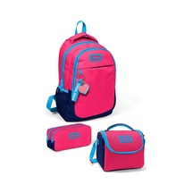 Coral High Goshopya Neon Mercan Lacivert 3 Lü Okul Çanta Seti Goset0114392 Çok Renkli