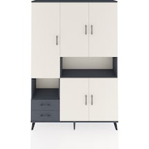 Arges Dolap 10 Raflı 2 Çekmeceli 5 Kapaklı 132x30x195 Antrasit-aytaşı/antrasit Aytası/antrasıt