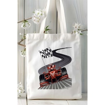 Art Hediye Karting Carting Baskılı Bez Çanta Kişiye Özel Model 3 Çok Renkli