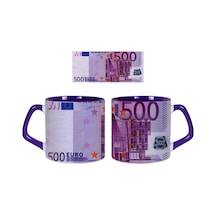 500 Euro Desenli Kupa Bardak Tek Adet 001 Çok Renkli
