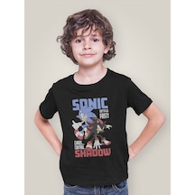Sevbano Tasarım Sonic The Hedgehog Shadow Baskılı Unisex Çizgi Film Çocuk Siyah