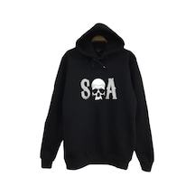 Sons Of Anarchy Baskılı Kapüşonlu Sweatshirt Siyah