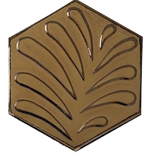 Armada Çini 15x17 Cm Yaprak Bronz Desen Altıgen Çini Karo