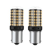 93 Tek Duy Led P21w 1156 Ba15s 144 Ledli Ultra Güçlü Turuncu