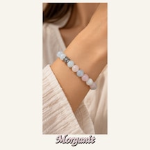 Morganit Taşı Bileklik 8 Mm, Unisex, Elastik Çok Renkli